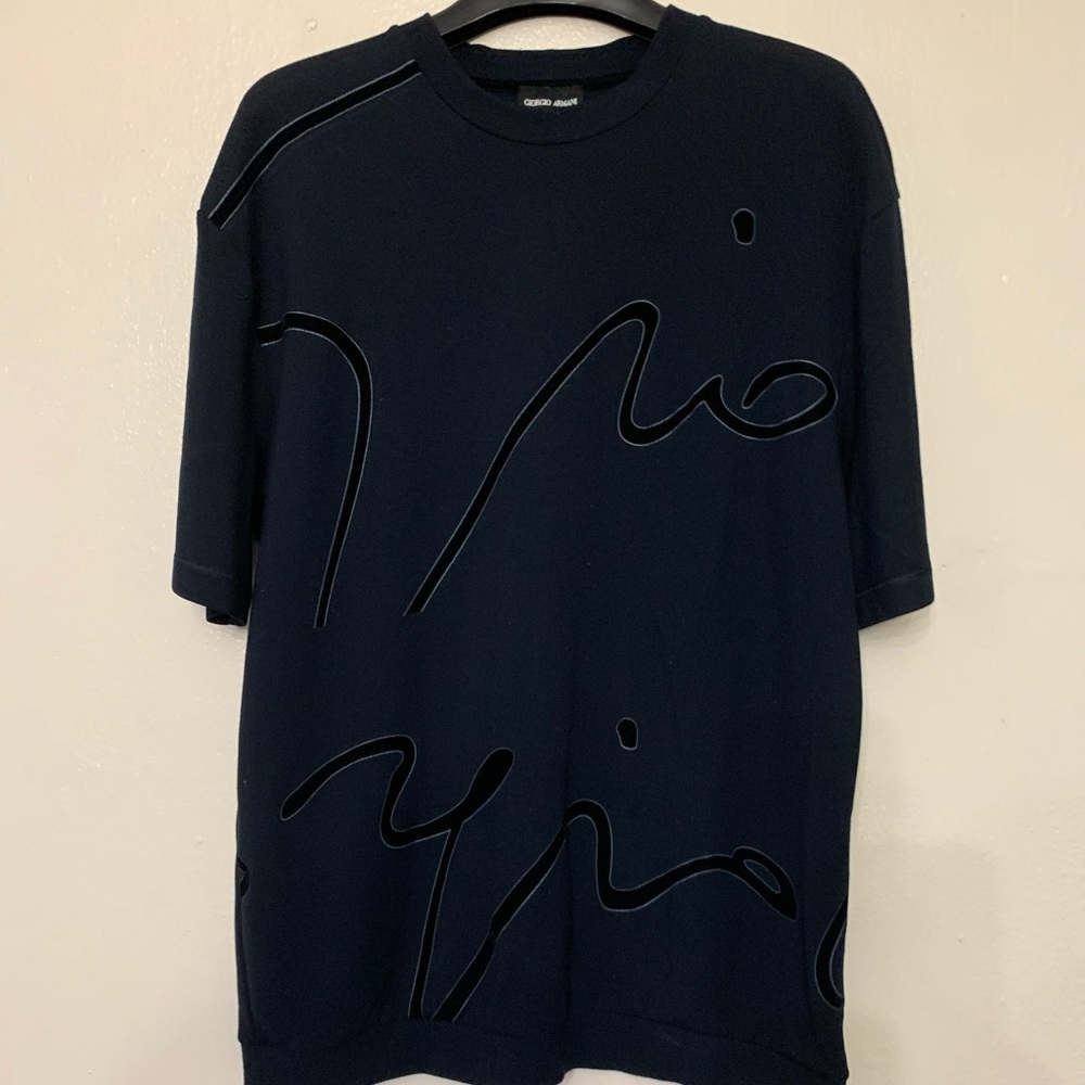 Giorgio Armani mens velvet signature T-shirt